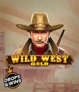  See the bold sheriff of "Wild West Gold," a captivating slot game by Pragmatic Play. The image shows a confident sheriff with a golden star badge, framed by a sun-baked Old West town backdrop. The game's title is prominently displayed in a stylized font, accentuating the Wild West adventure theme. 