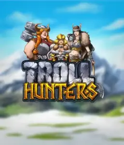 Immerse yourself in "Troll Hunters," where fierce Viking warriors are poised to take on their foes. The logo displays a male and female Viking, dressed for battle, with a chilly landscape. They emanate power and determination, symbolizing the essence of the game's adventurous theme.